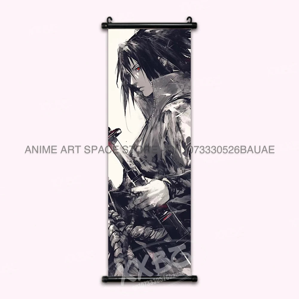 Anime Naruto Hanging Painting Hatake Kakashi Wall Art Scrolls Picture Uchiha Sasuke Home Decor Canvas Poster Haruno Sakura Mural
