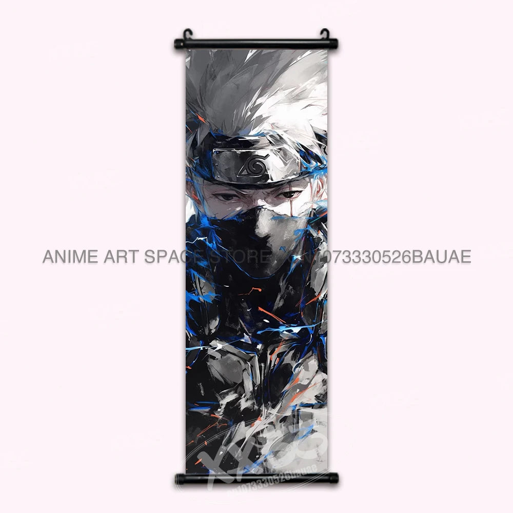 Anime Naruto Hanging Painting Hatake Kakashi Wall Art Scrolls Picture Uchiha Sasuke Home Decor Canvas Poster Haruno Sakura Mural