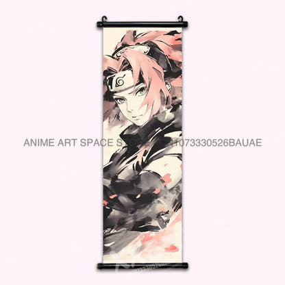 Anime Naruto Hanging Painting Hatake Kakashi Wall Art Scrolls Picture Uchiha Sasuke Home Decor Canvas Poster Haruno Sakura Mural