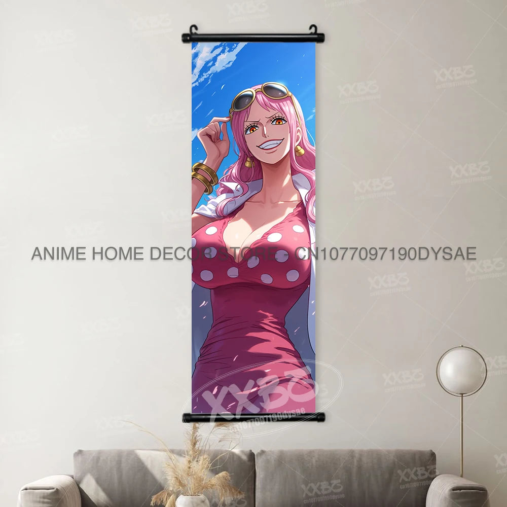 One Piece Posters Monkey D. Luffy Scrolls Pictures Vinsmoke Sanji Roronoa Anime Home Decor Zoro Hanging Painting Wall Art Shanks