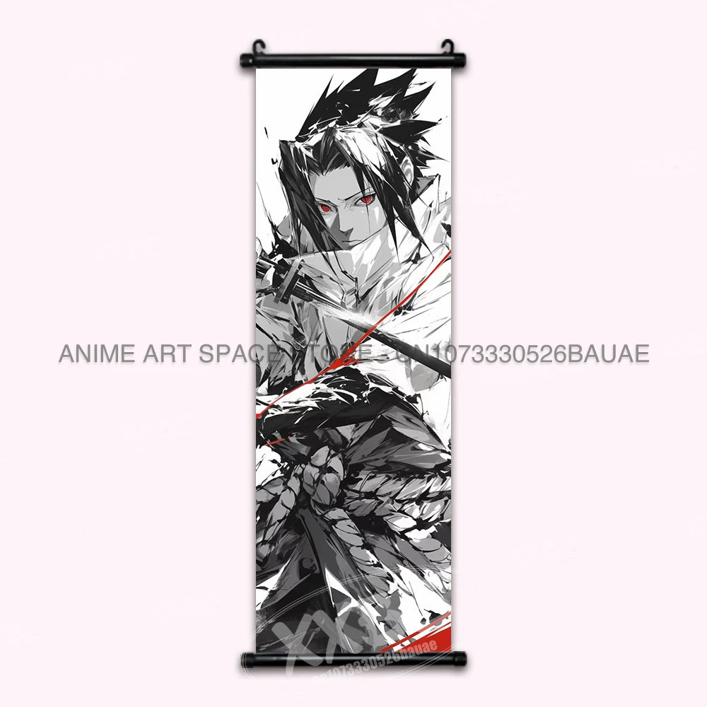 Anime Naruto Hanging Painting Hatake Kakashi Wall Art Scrolls Picture Uchiha Sasuke Home Decor Canvas Poster Haruno Sakura Mural