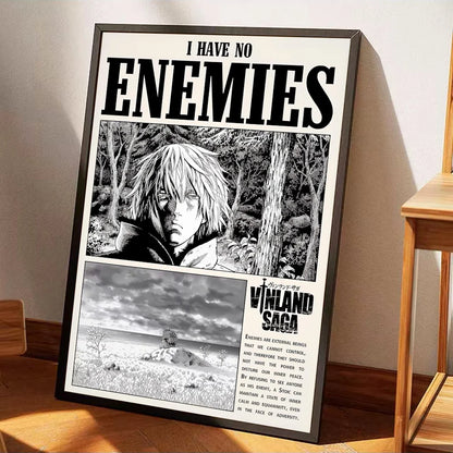 Cool V-Vinland S-Saga Anime Classic Movie Posters Whitepaper Sticker DIY Room Bar Cafe Aesthetic Art Wall Painting