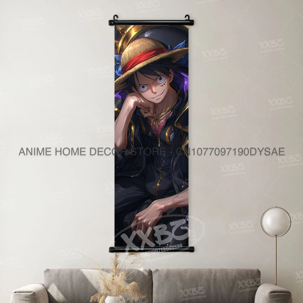 One Piece Posters Monkey D. Luffy Scrolls Pictures Vinsmoke Sanji Roronoa Anime Home Decor Zoro Hanging Painting Wall Art Shanks